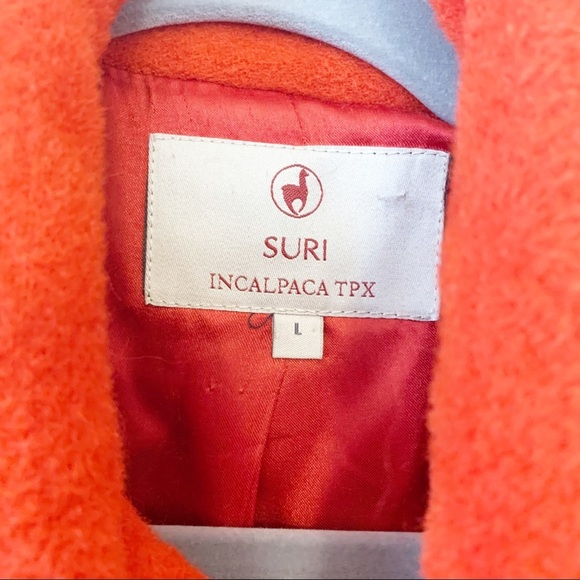 Suri Incalpaca Tx Orange Coat Size Large - Picture 7 of 14